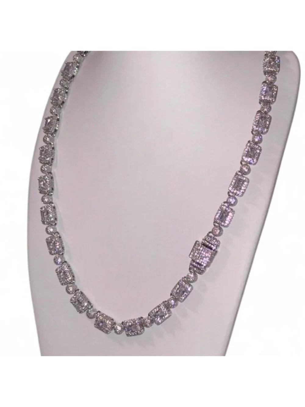Iced Out Tennis Cluster Necklace D 2 Fc